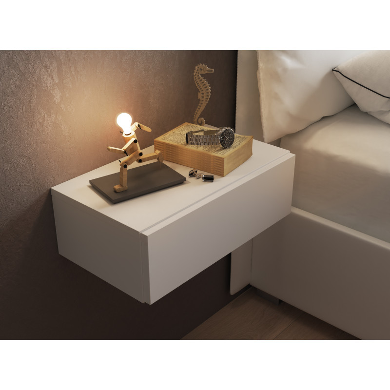 Comodino cassetto sospeso Mak Tomasucci H15×L45×P26 cm bianco opaco — levanteshop.it