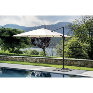 Zoom Ombrellone Colorado 3x4 Palo Laterale Antracite Telo Ecru' Moia