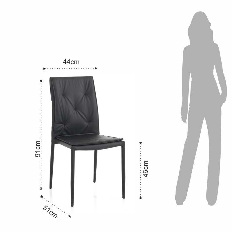 Sedie Lucia Black 102 X 68 X46 Cm