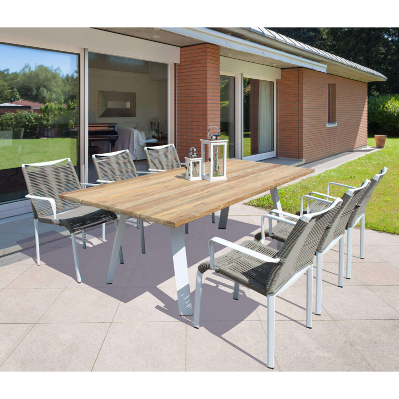 Poltrona Catalina da esterno in alluminio elegante e resistente