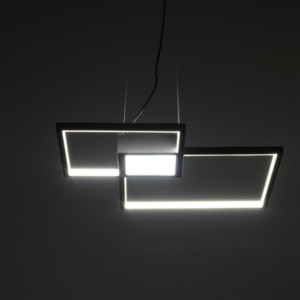 Zoom Lampadario Square Black 63X63 H13 Cm