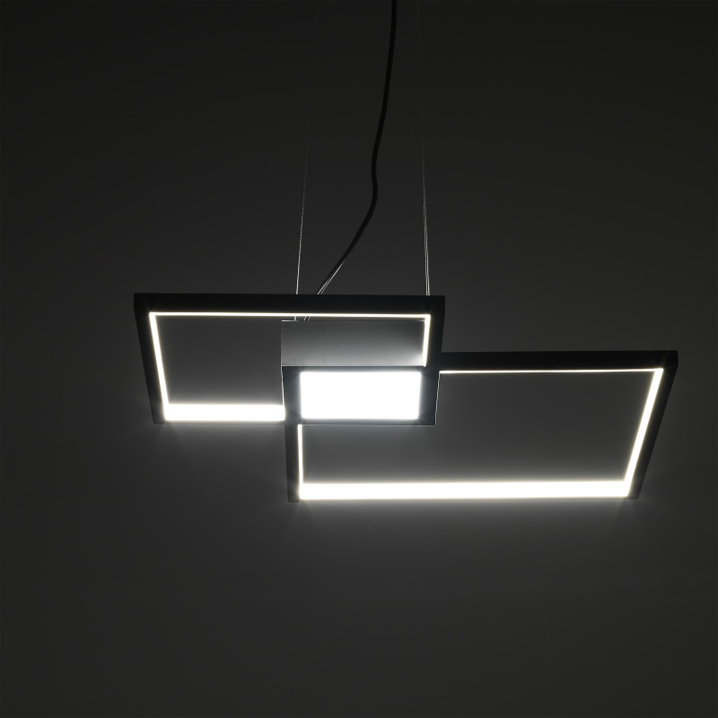 Lampadario Square Black 63X63 H13 Cm