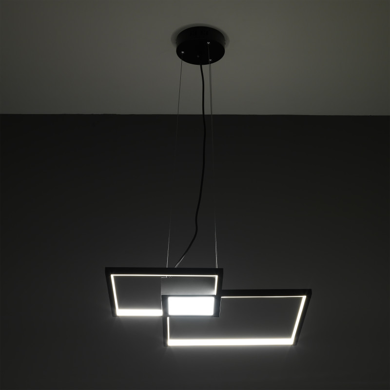 Lampadario Square Black 63X63 H13 Cm