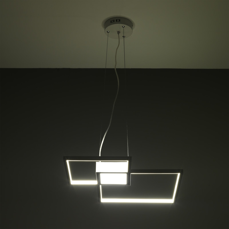 Lampadario Square White 63X63 H13 Cm
