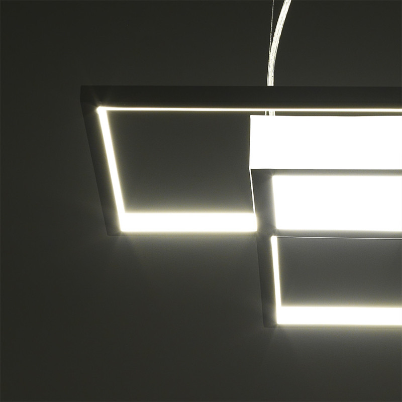 Lampadario Square White 63X63 H13 Cm