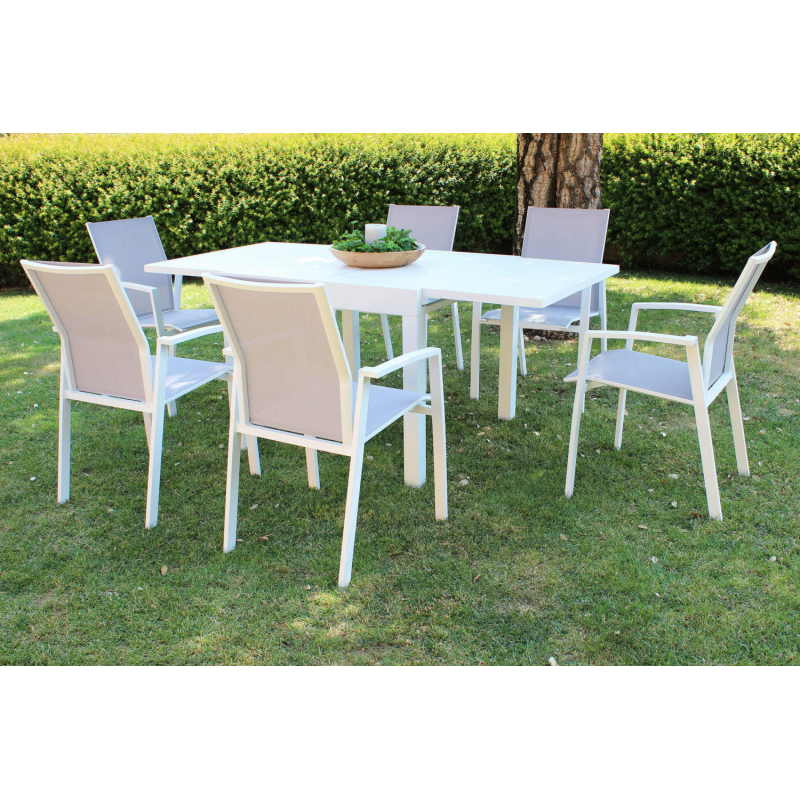 Tavolo Hawaii 90-180x90 Allungabile da Giardino in Alluminio