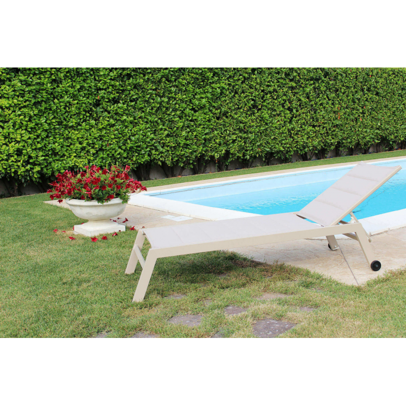 Lettino Formentera Impilabile da Giardino in Alluminio