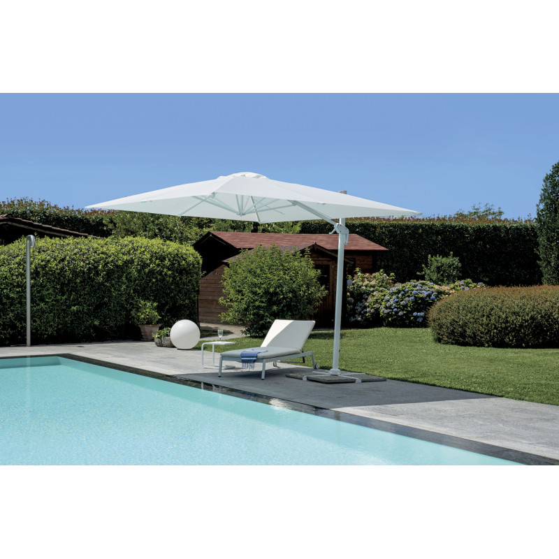 Ombrellone Colorado 3x4 Palo Laterale Bianco Telo Bianco Moia