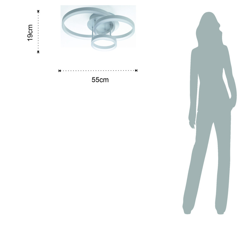Plafoniera / Applique Rings White 52X61X27 Cm