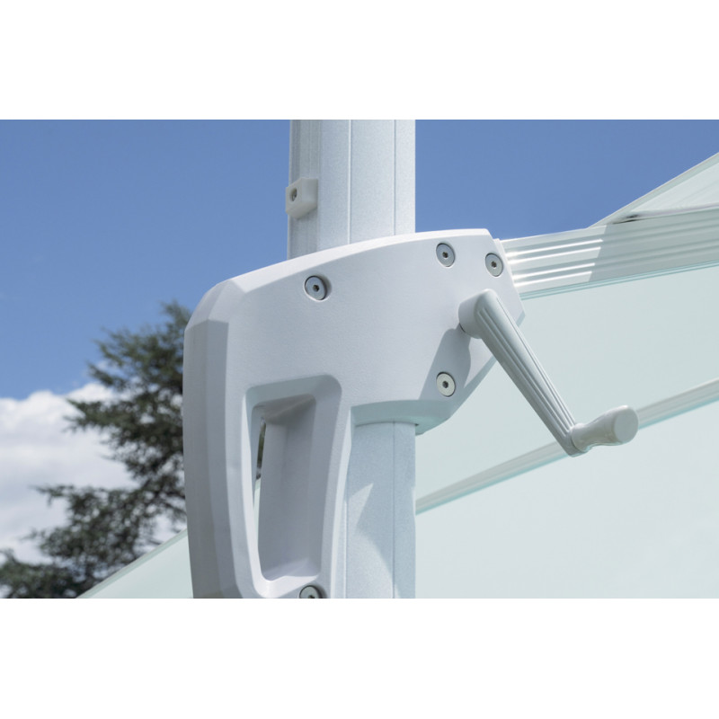 Ombrellone Colorado 3x4 Palo Laterale Bianco Telo Bianco Moia