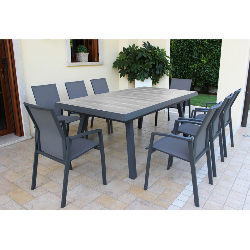 Tavolo Seattle alluminio allungabile 205-265x105 - Design e spazio