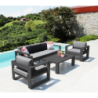 Salotto Knoxville 3 posti in alluminio con cuscini elegante