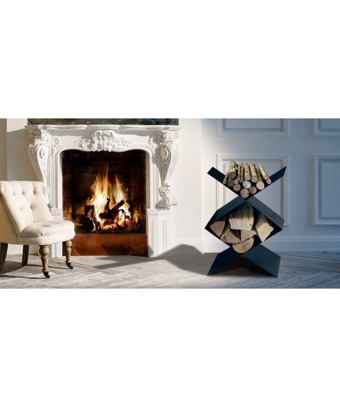 Portalegna Rombo in acciaio - Made in Italy