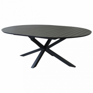 Tavolo rotondo alluminio antracite allungabile Camelot giardino