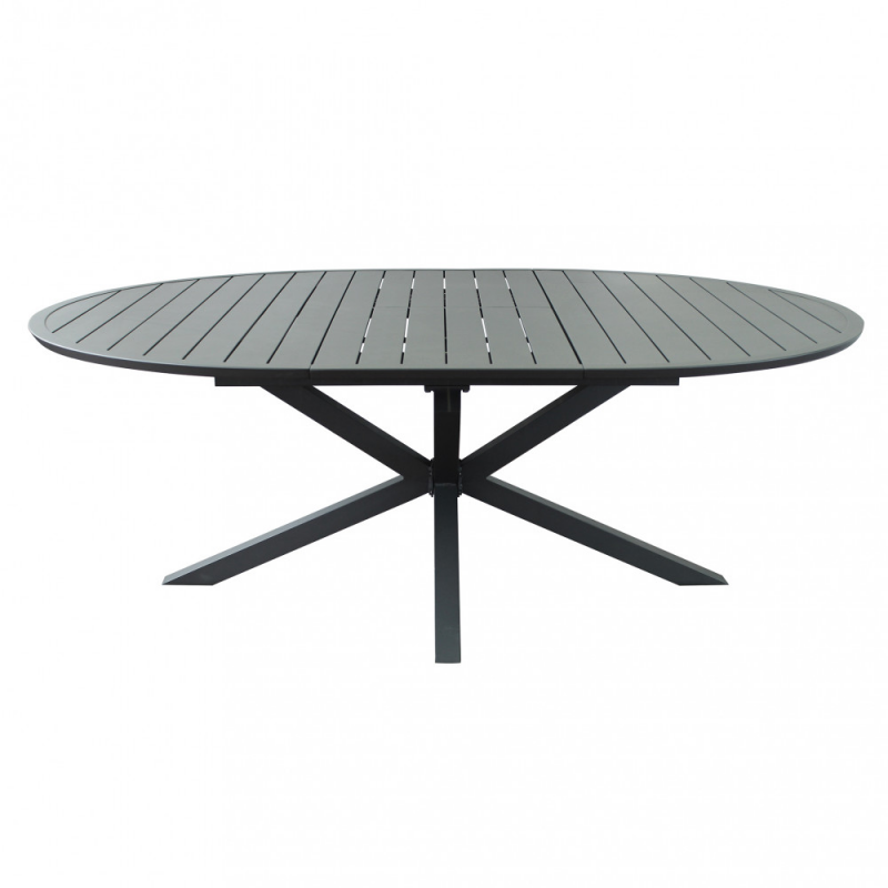 Tavolo rotondo alluminio antracite allungabile Camelot giardino