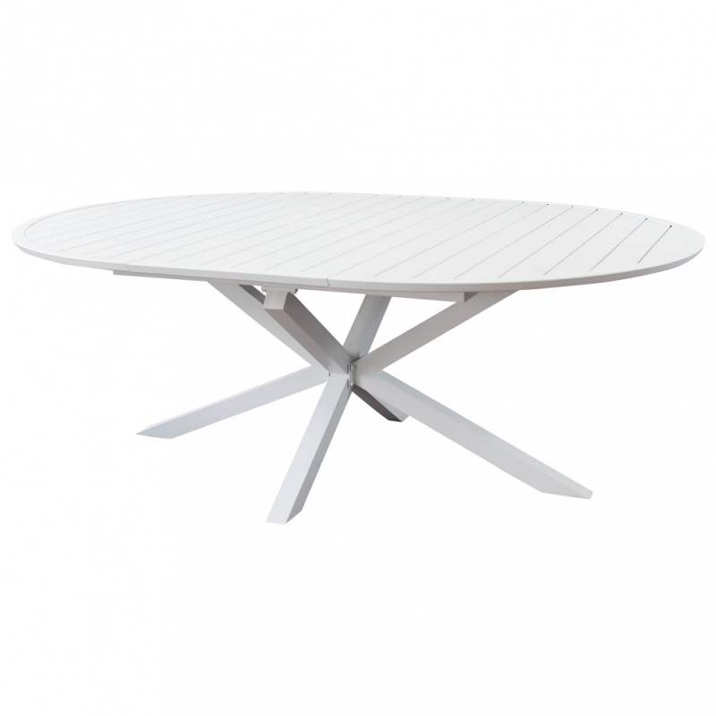 Tavolo rotondo alluminio bianco allungabile Camelot giardino