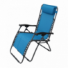 Sdraio Comfort pieghevole blu in acciaio e textilene