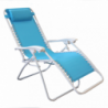 Sdraio Comfort bianca textilene azzurro pieghevole da giardino