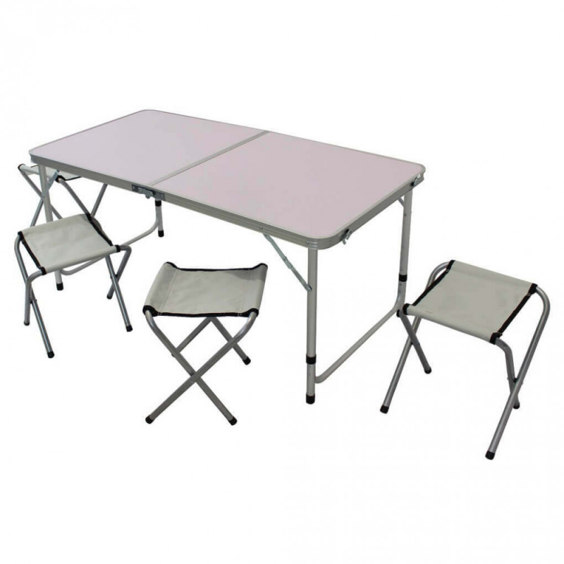 SET TAVOLO PIEGHEVOLE CON 4 SGABELLI