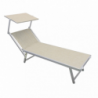 Lettino Jesolo in alluminio beige 183x61x38 cm giardino mare