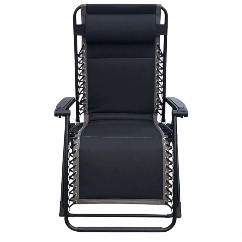 Sdraio Comfort XXL pieghevole nera per giardino