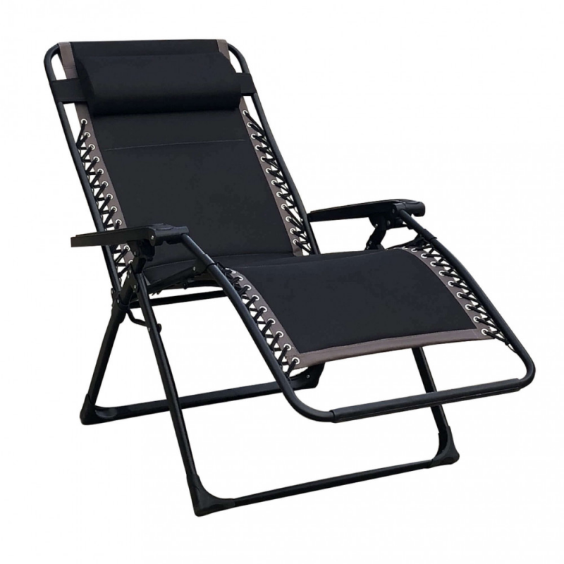 Sdraio Comfort XXL pieghevole nera per giardino