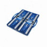 Set tavolo pieghevole con 4 sgabelli pratico per giardino