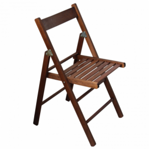 Sedia pieghevole legno esterno tinta noce salvaspazio robusta