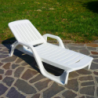 Lettino Zanzibar con ruote da giardino comodo e resistente