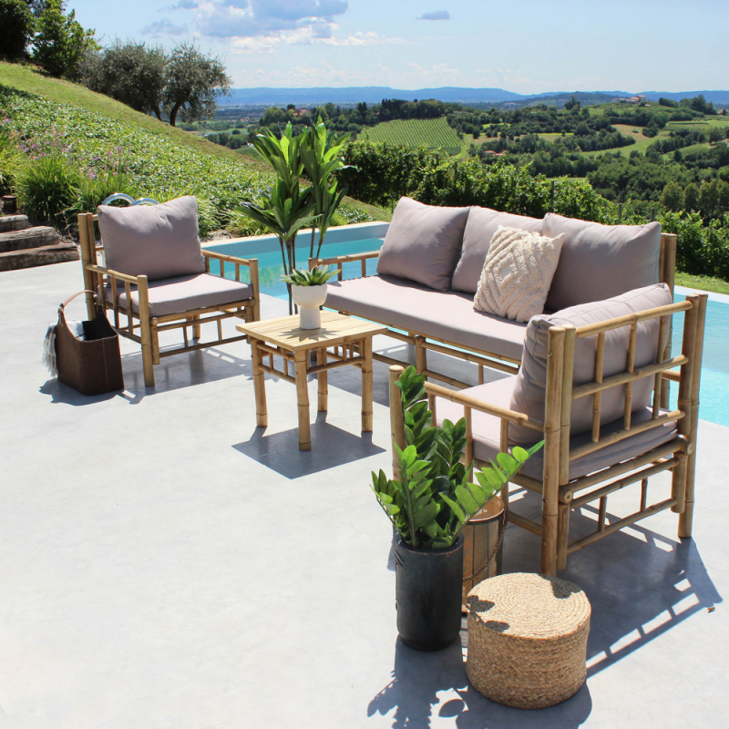 Divano Margarita in legno elegante resistente per giardino e terrazzo