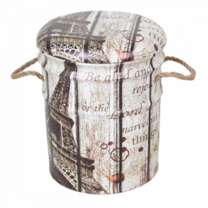 Zoom SET DI 2 POUF CONTENITORE TONDO TORRE EIFFEL