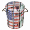 Set 2 Pouf Contenitore Tondo USA per Casa