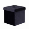 POUF CONTENITORE QUADRATO IN VELLUTO NERO