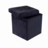POUF CONTENITORE QUADRATO IN VELLUTO NERO