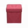 Pouf Contenitore Quadrato in Stoffa Bordeaux per Casa