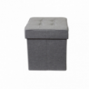 Pouf Contenitore Quadrato in Stoffa Grigio per Casa