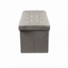 Pouf Contenitore Quadrato in Stoffa Grigio Scuro per Casa