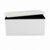 Pouf Contenitore Rettangolare in Ecopelle Bianco per Casa