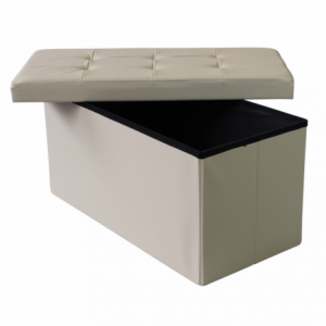 Zoom POUF CONTENITORE RETTANGOLARE IN ECOPELLE NATURALE