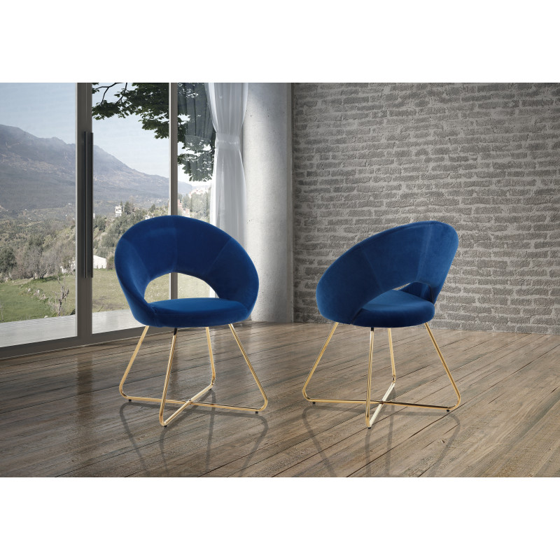 Sedia / Poltrona Edda Blue 70 X 45 H55 Cm