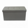 Pouf Contenitore Rettangolare in Ecopelle Grigio per Casa