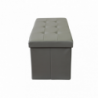 Pouf Contenitore Rettangolare in Ecopelle Grigio per Casa