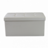 Pouf Contenitore Rettangolare in Velluto Beige per Casa