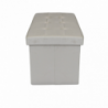 Pouf Contenitore Rettangolare in Velluto Beige per Casa