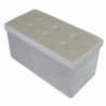 Pouf Contenitore Rettangolare in Velluto Beige per Casa