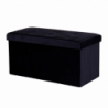 Pouf Contenitore Rettangolare in Velluto Nero per Casa