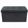 Pouf Contenitore Rettangolare in Velluto Nero per Casa