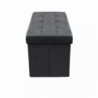 Pouf Contenitore Rettangolare in Velluto Nero per Casa