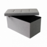 Pouf Contenitore Rettangolare in Stoffa Grigio Scuro per Casa
