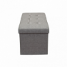 Pouf Contenitore Rettangolare in Stoffa Grigio Scuro per Casa